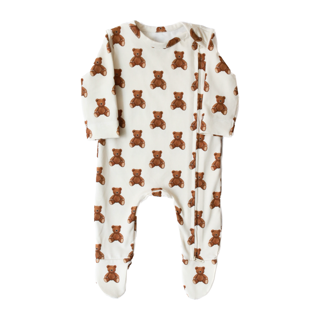 Baby Sleepsuit With A Zipper Teddy Bears Babylystore