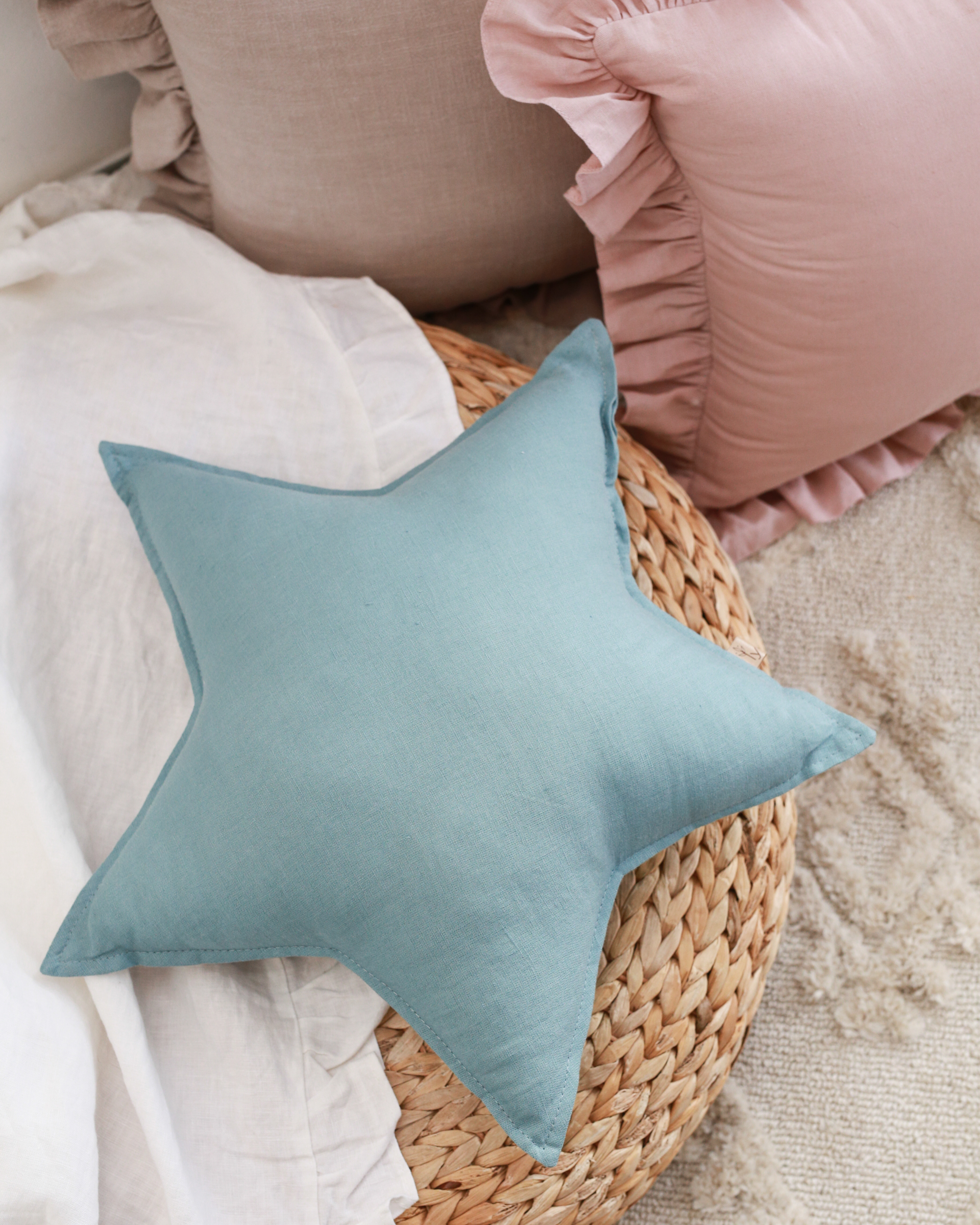 Blue 2024 star pillow