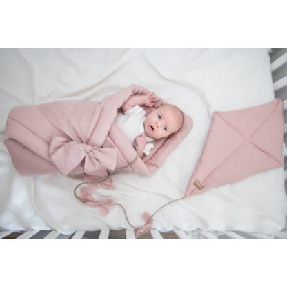lniany rożek dla niemowląt pudrowy róż_5249-2-26 babyly