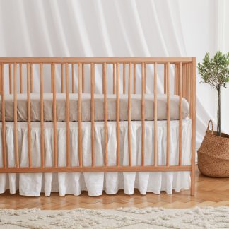 Linen 2024 crib skirt