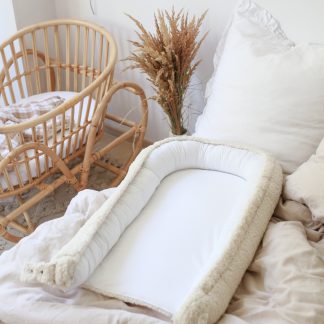 Soft Linen Handmade Baby Nest - Cream, The Baby Den