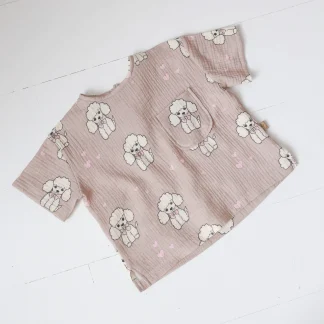 Kids muslin t-shirt – Poodles