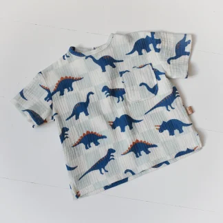 Kids muslin t-shirt – Dinosaurs