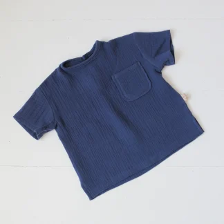 Kids muslin t-shirt – Navy