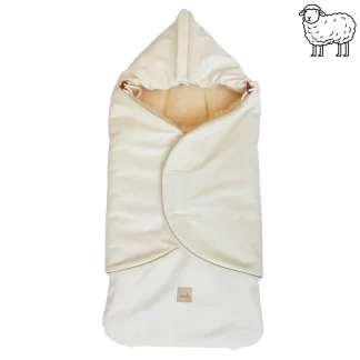 Wool car seat blanket for 0–13 kg - Cream