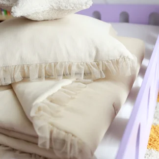 Glitter bedding for girls L 120×160 cm – beige