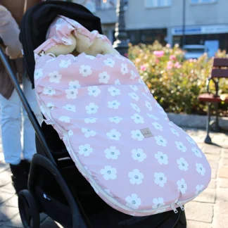 Pram footmuff - Wool - Daisy ( limited colletion)